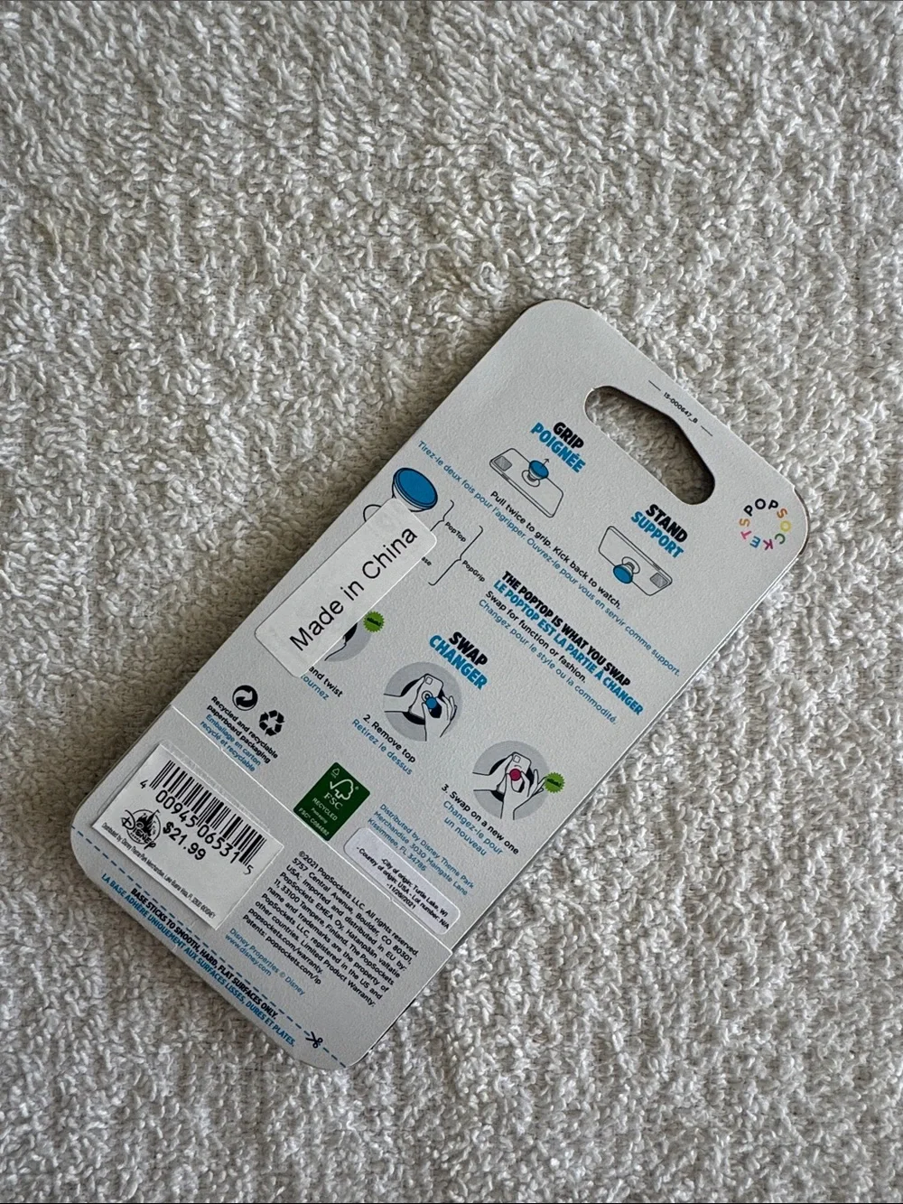 Pop Sockets x Disney Frozen Olaf PopGrip Phone Grip in White and Light Blue